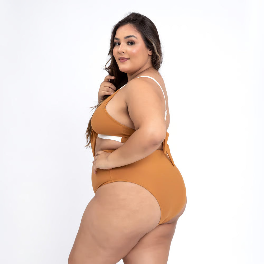 Top Biquíni Plus Size Maresia Marrom Off