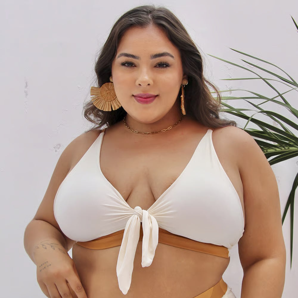 Top Biquíni Plus Size Maresia Off/Marrom