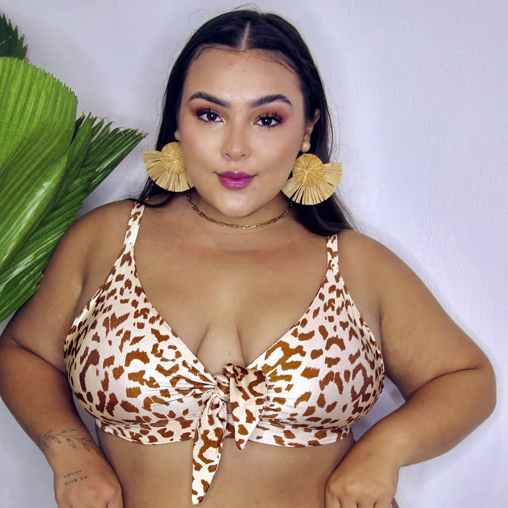 Top Biquíni Plus Size Maresia Onça Nude