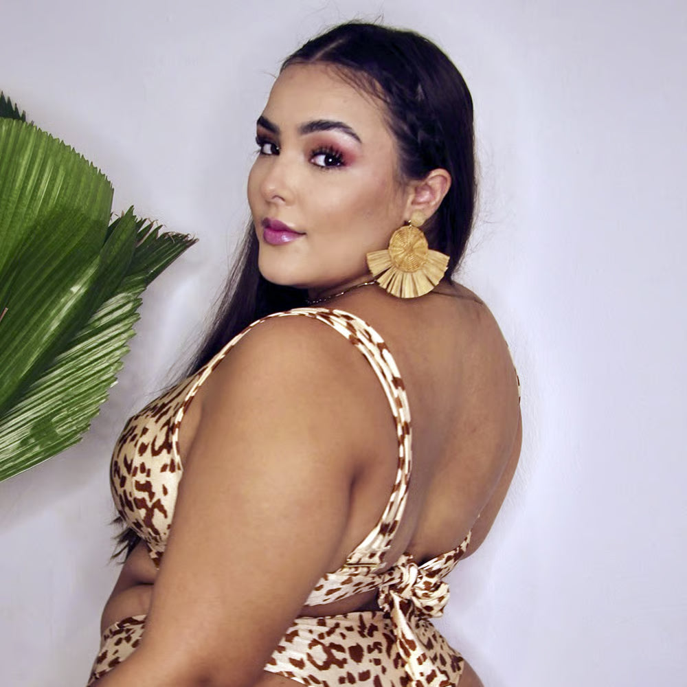 Top Biquíni Plus Size Maresia Onça Nude
