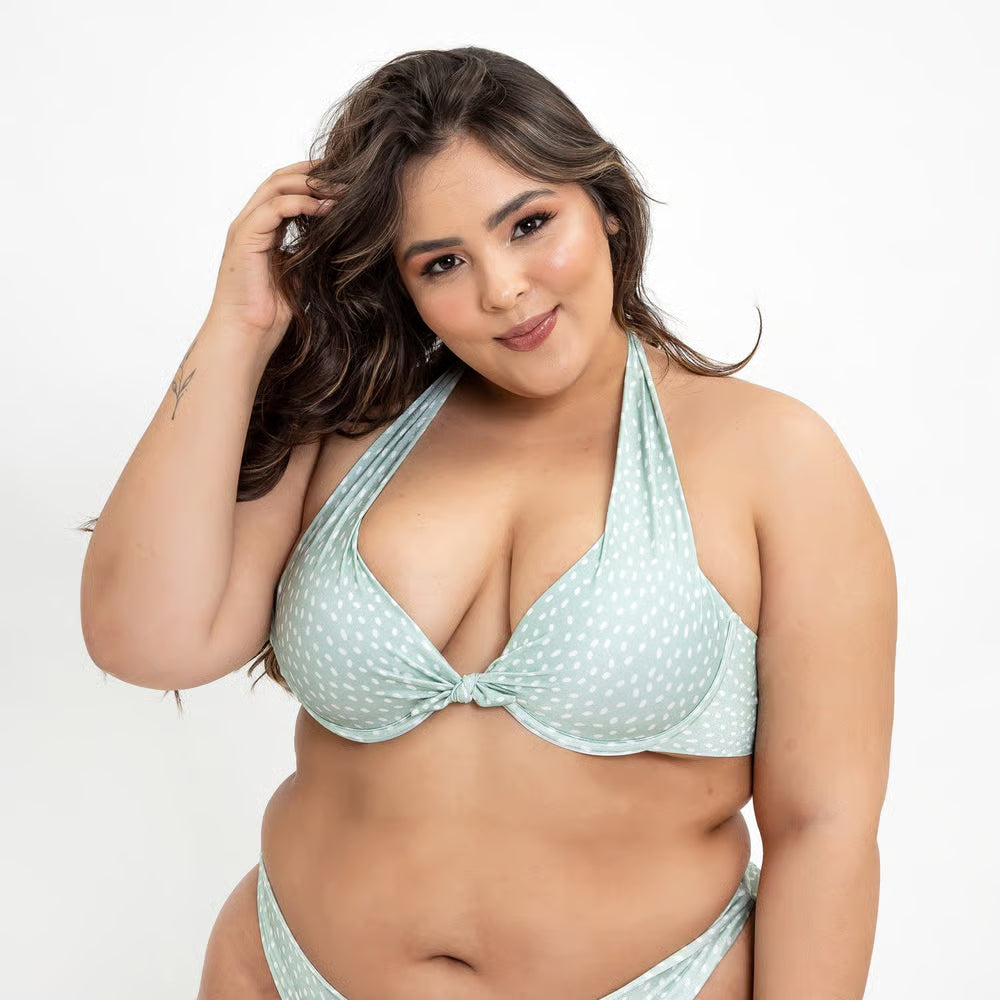Top Biquíni Plus Size Meia-Taça Alça Larga Viena
