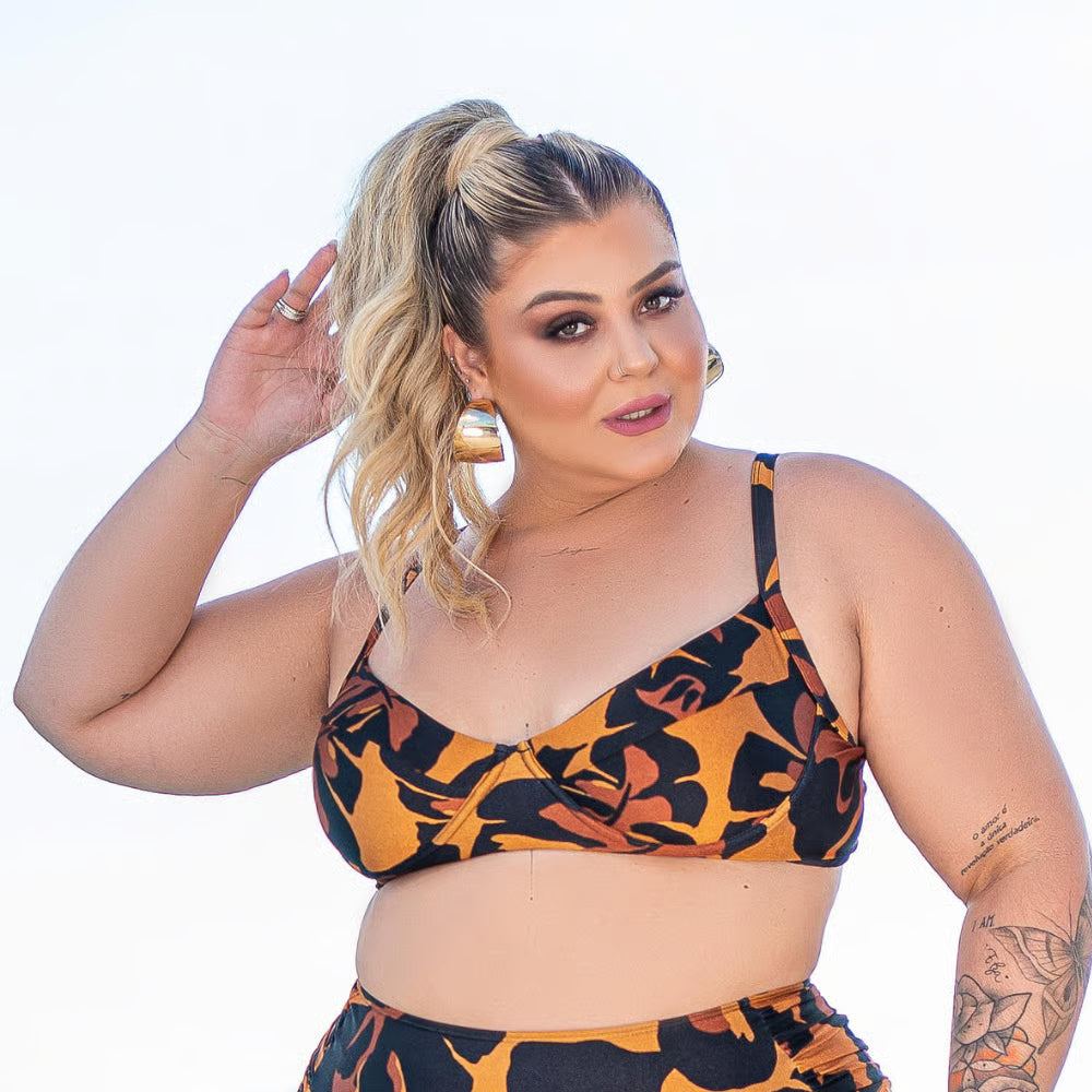 Top Biquíni Plus Size Meia-Taça Samoa