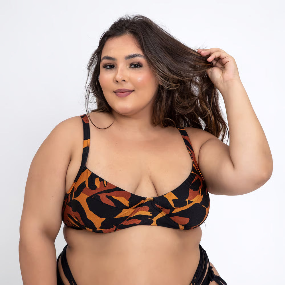 Top Biquíni Plus Size Meia-Taça Samoa