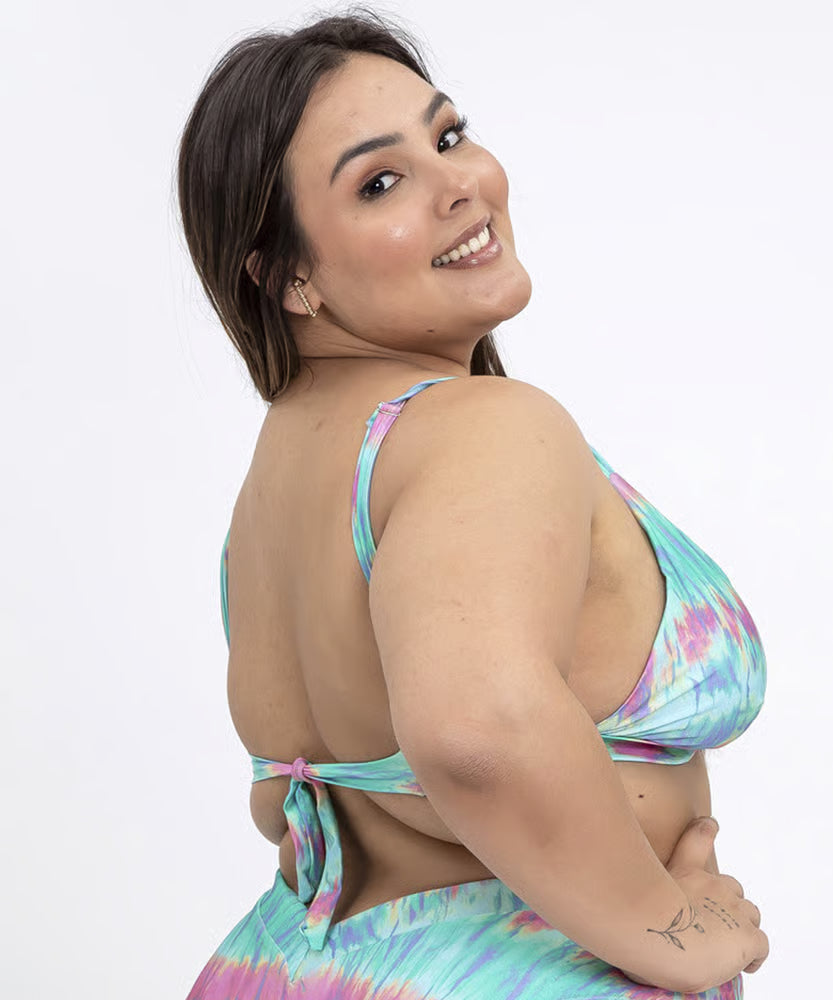 Top Biquíni Plus Size Praieira Tie Dye Vibes