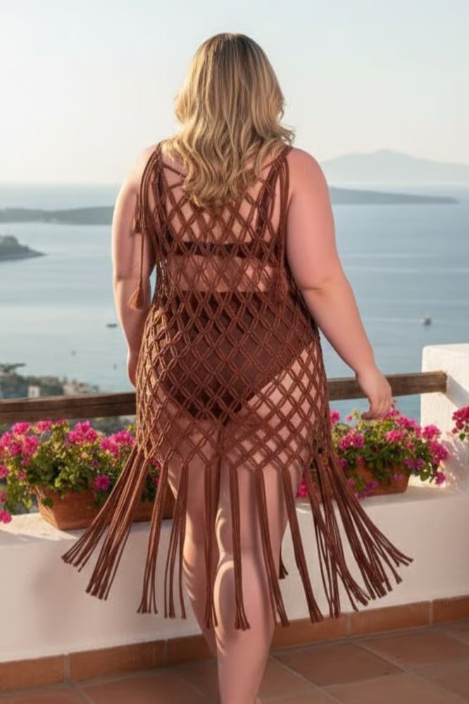 Vestido/Saia 2 em 1 Macramê Plus Size Terra