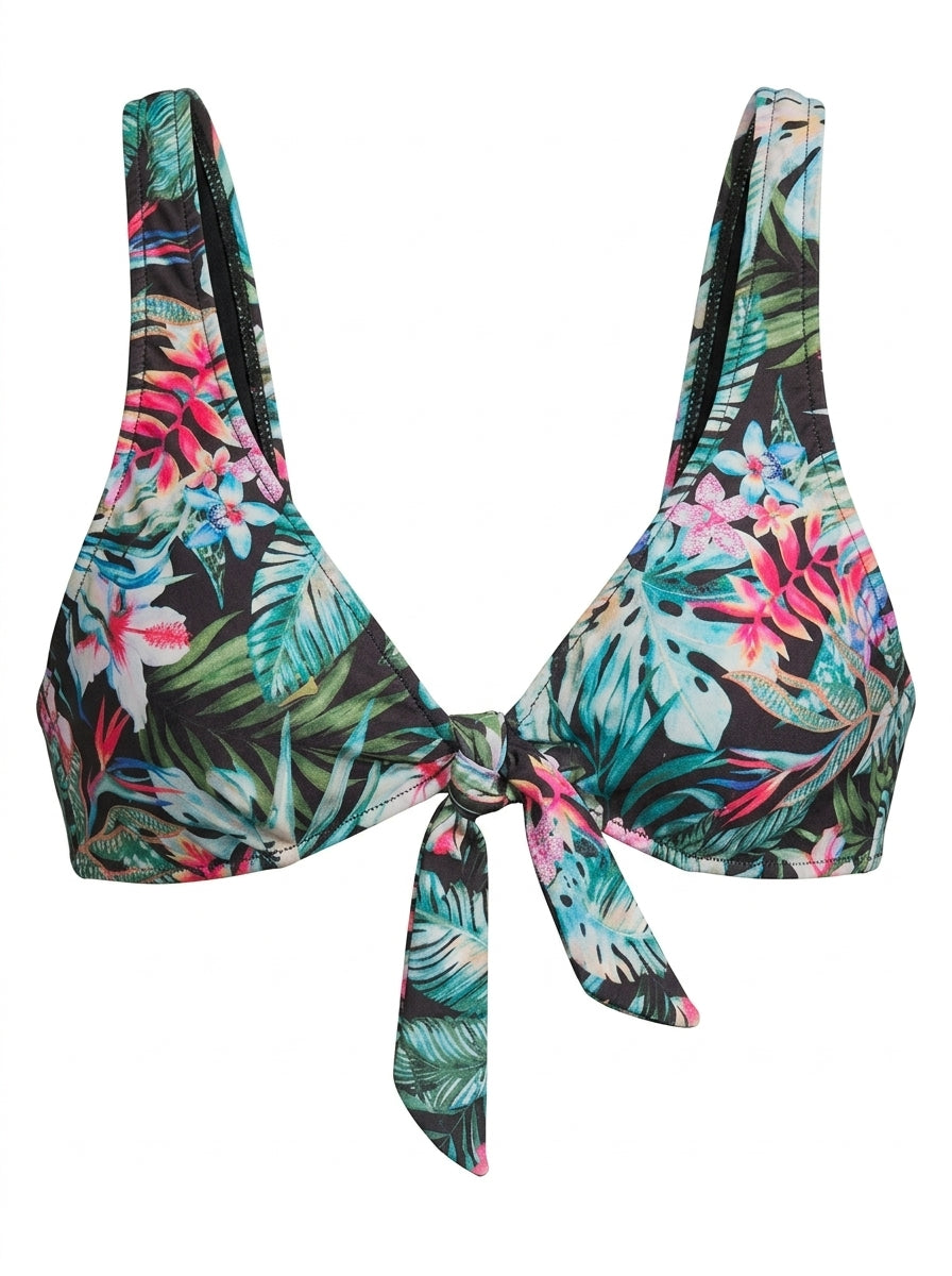 Top Biquíni Cropped De Amarrar Floral