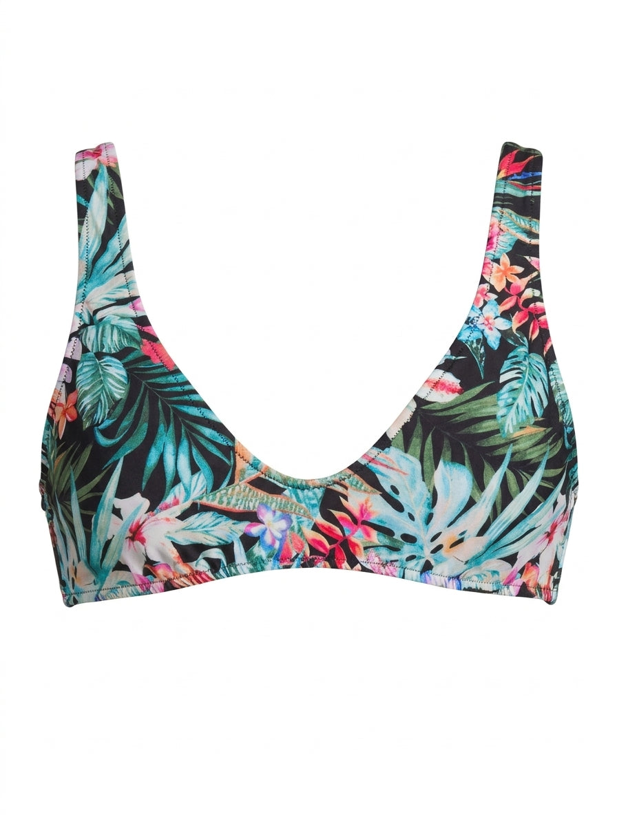 Top Biquíni Cropped De Amarrar Floral