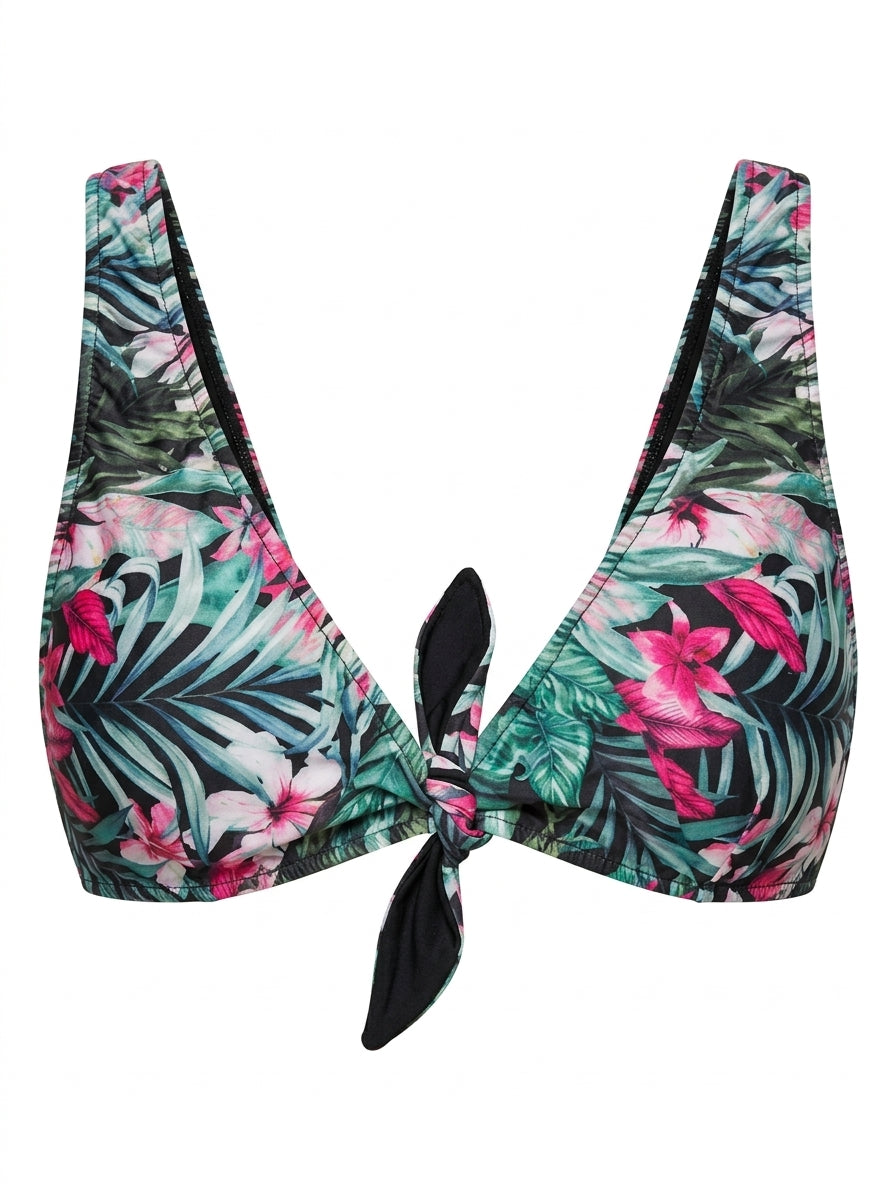 Top Biquíni Cropped De Amarrar Floral