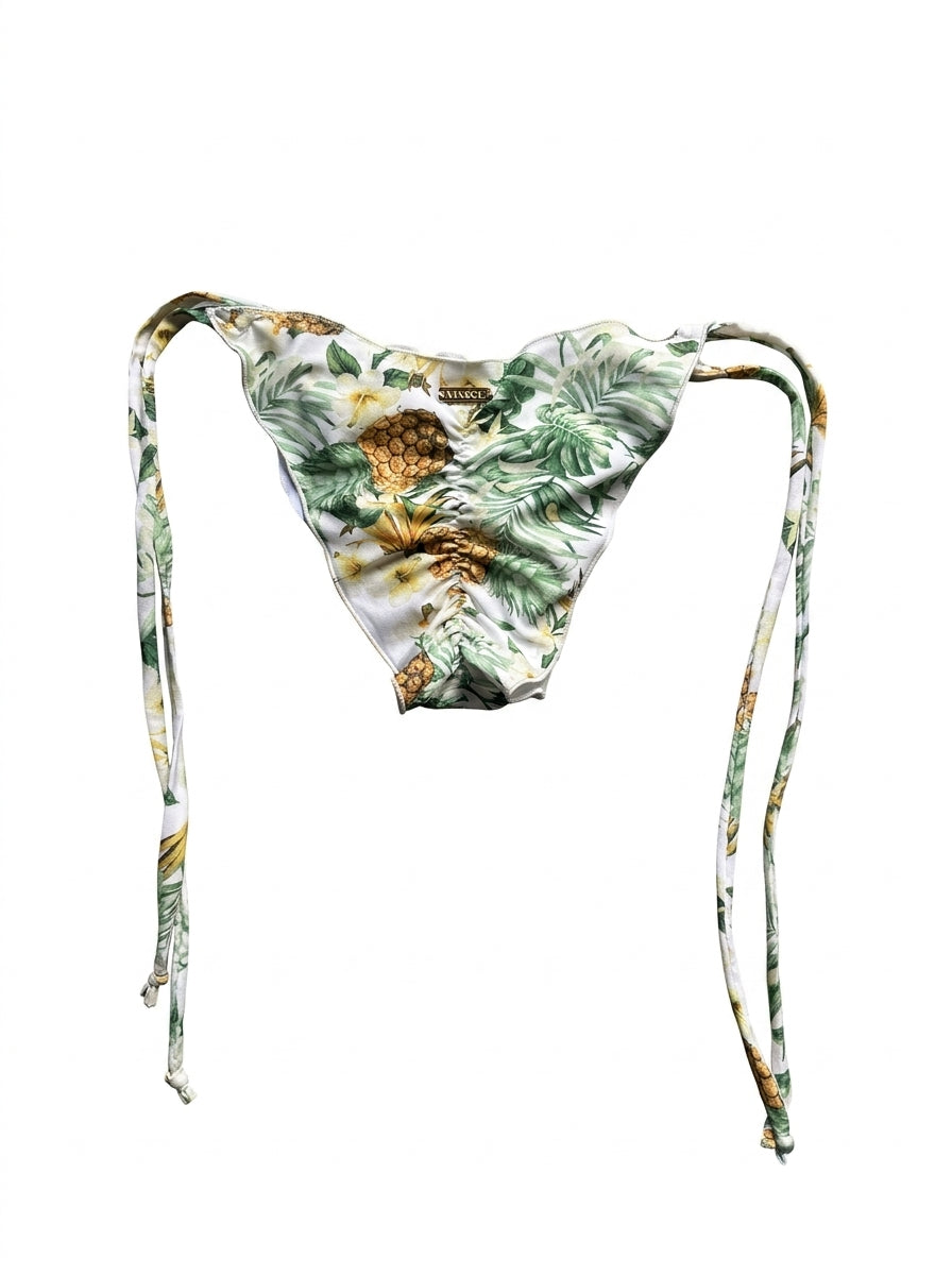 Calcinha De Biquíni Frufru Abacaxi Branco