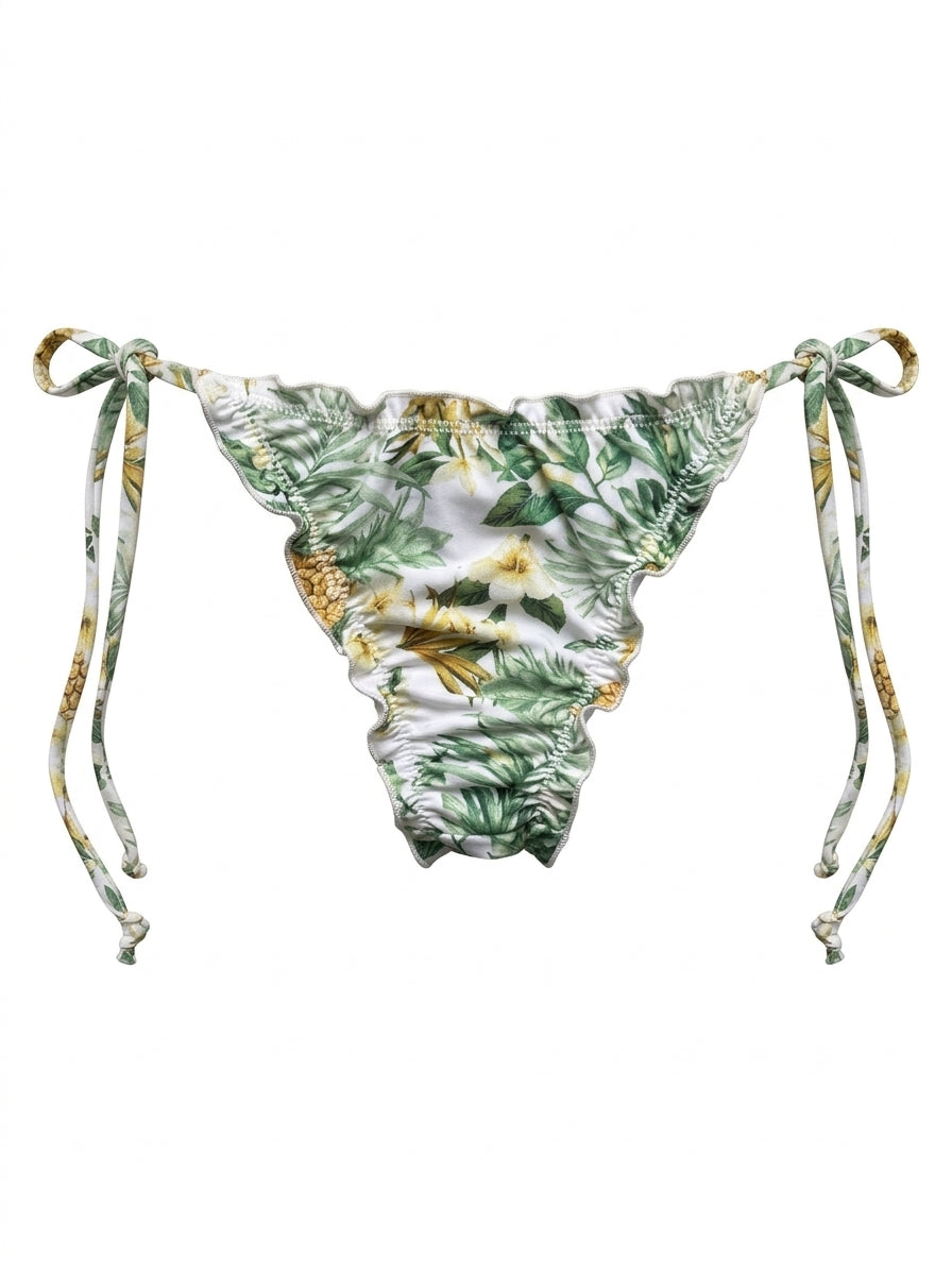 Calcinha De Biquíni Frufru Abacaxi Branco