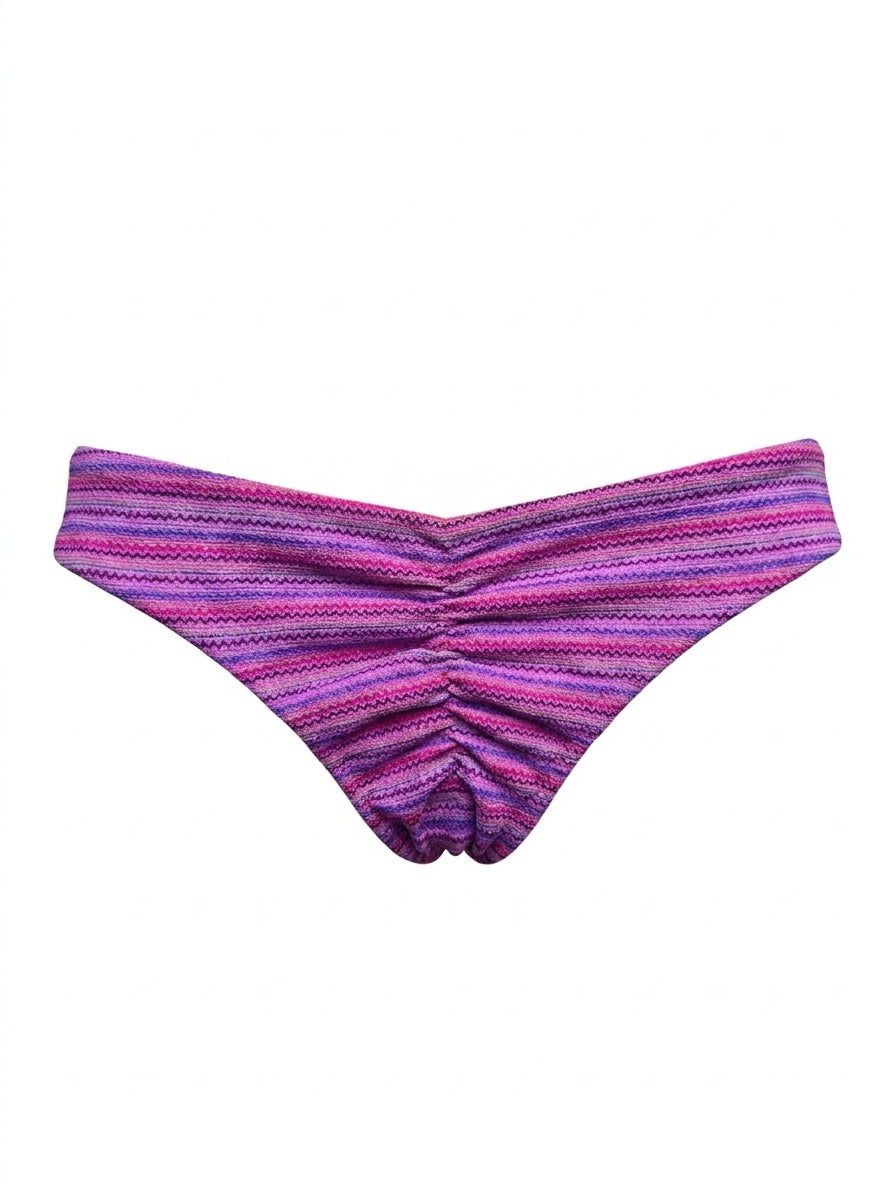 Calcinha De Biquíni Levanta Bumbum Dupla Face Fechada Zig Zag Com Rosa