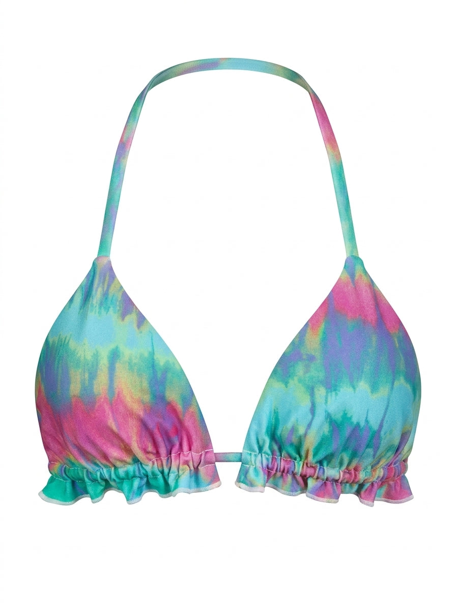 Top Biquíni Cortininha Babados Tie Dye Vibes
