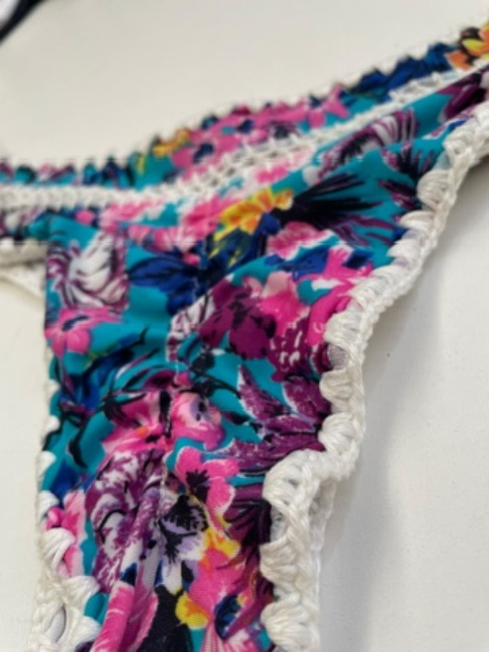 Calcinha De Biquíni Boho Beach Pink Com Azul