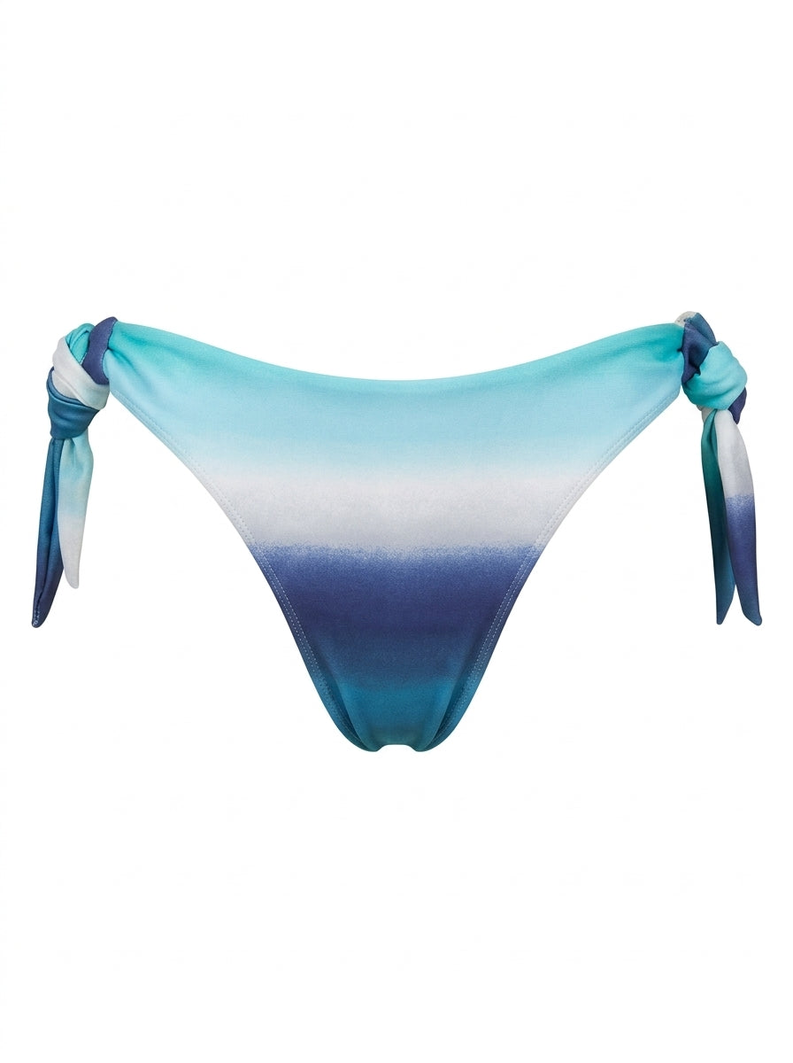 Calcinha De Biquíni Levanta Bumbum De Amarrar Degradê Azul Com Branco