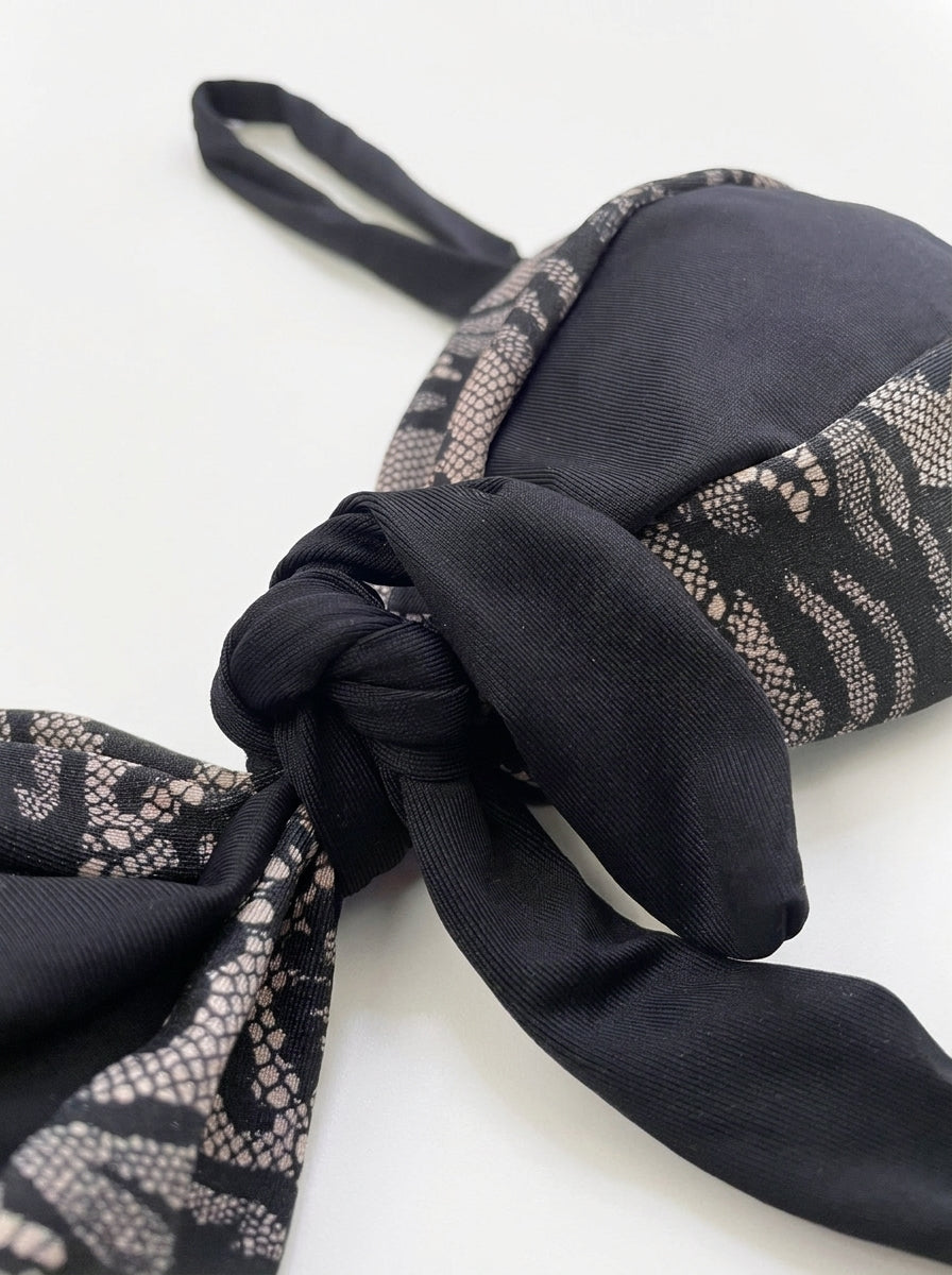 Top Biquíni Lolita Renda Preto Com Preto