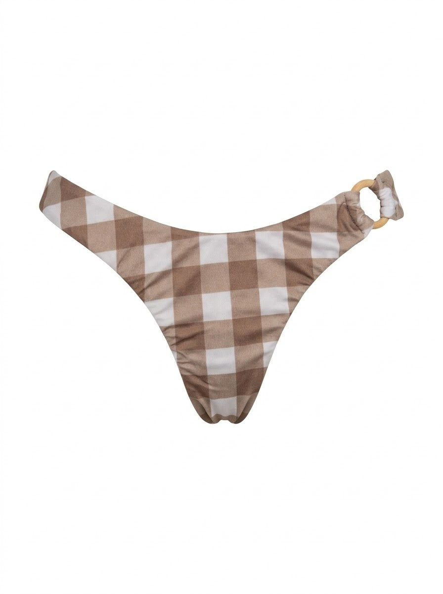 Calcinha De Biquíni Plus Size Asa Delta Argola Off Xadrez
