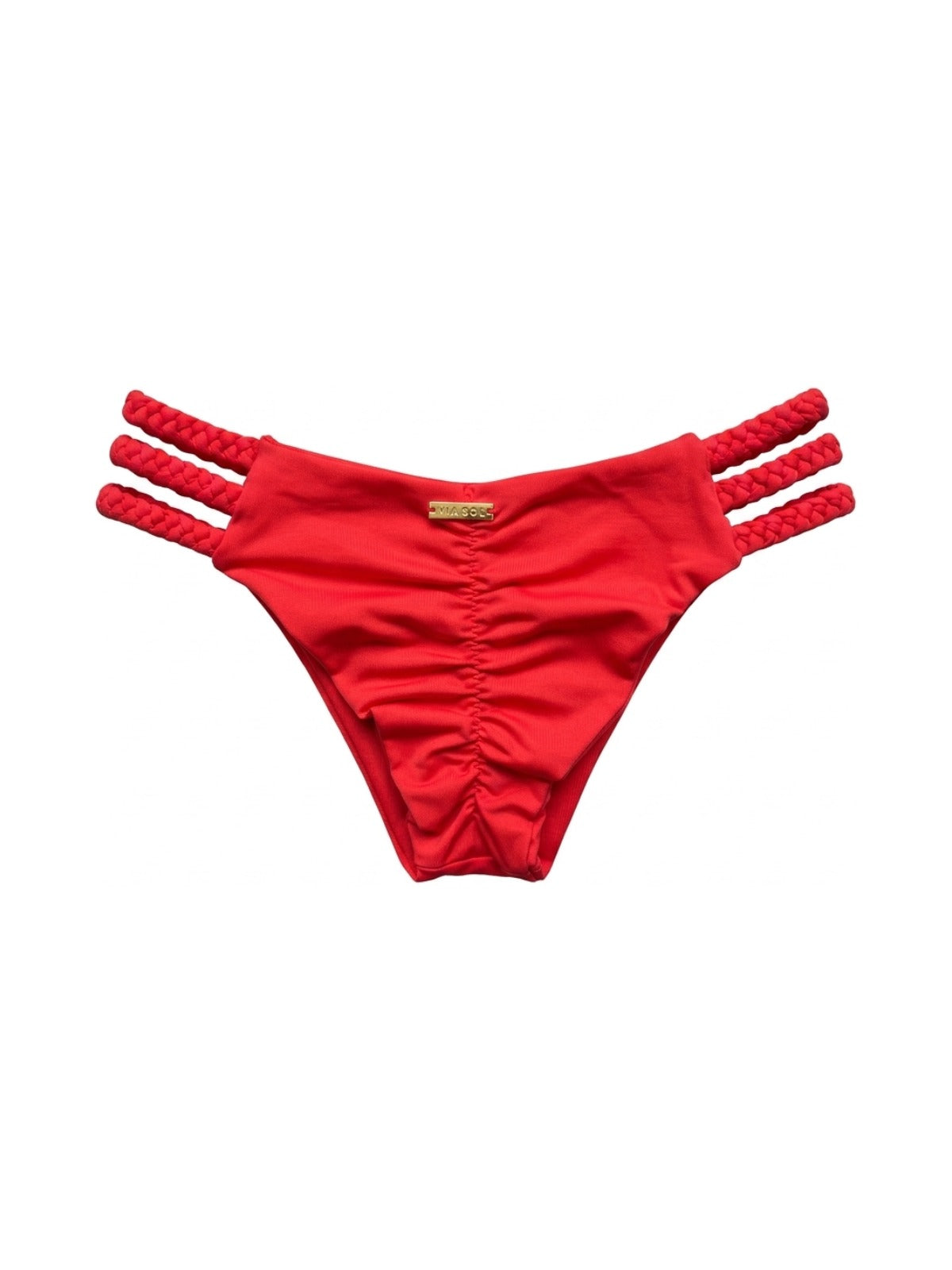 Calcinha De Biquíni 3 Tranças Vermelho