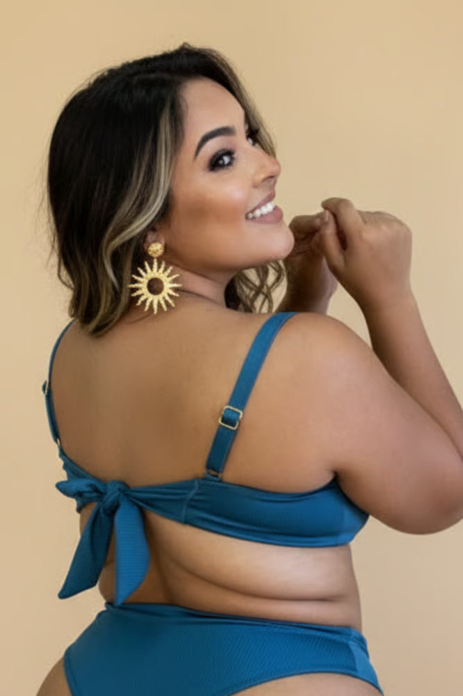 Top Meia-Taça Plus Size Petróleo