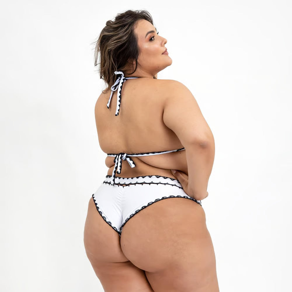 Top Biquíni Plus Size Boho Beach Branco