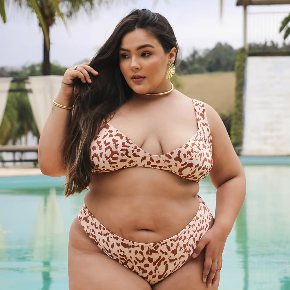 Top Nicky Plus Size Onça Nude