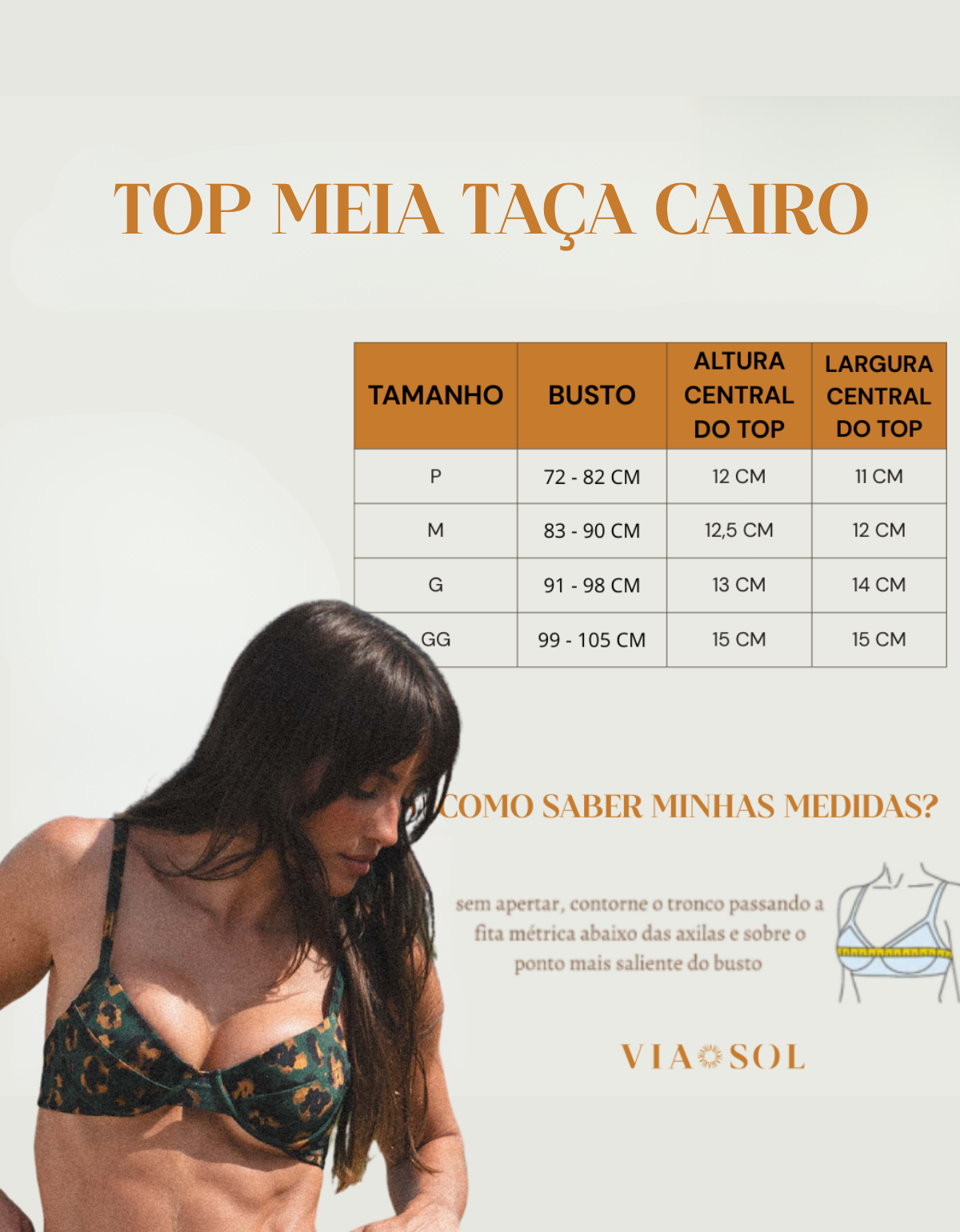 Top Meia-Taça Cairo Savana | Via Sol Brazil