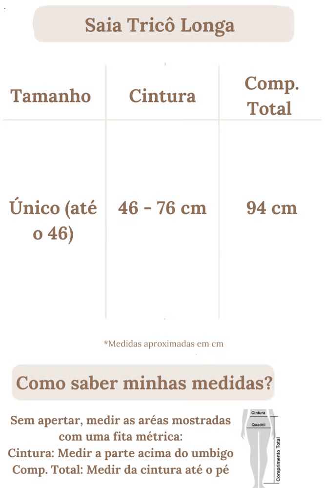 Saia Tricô Longa Off/ Marrom