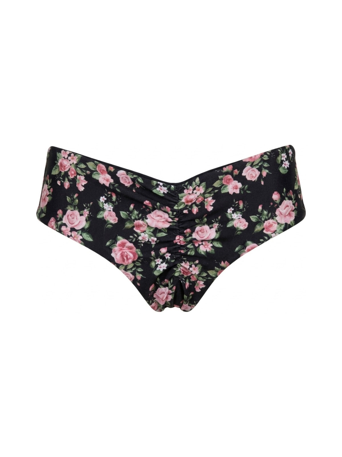 Calcinha De Biquíni Short Dupla Face Florida Com Preto
