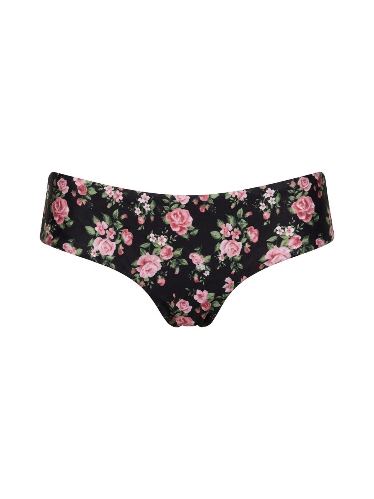 Calcinha De Biquíni Short Dupla Face Florida Com Preto