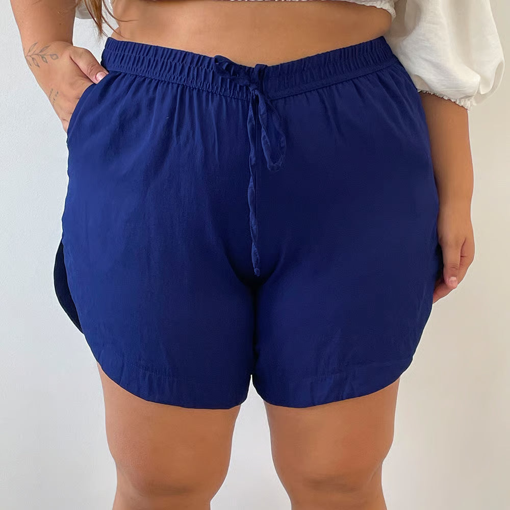 Short Petra Plus Size Azul Marinho