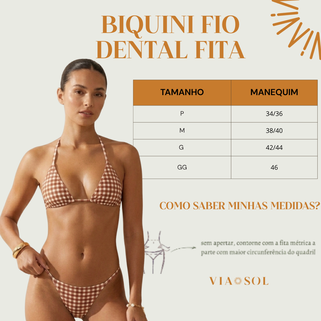 Coleção Fita Via Sol Brazil - Tabela de Medidas