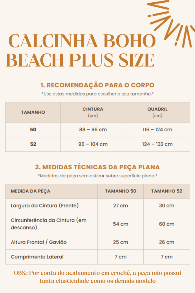 Calcinha De Biquíni Plus Size Boho Beach Fechada Branco