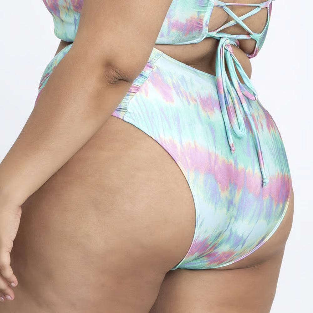 Calcinha Biquíni Tangão Plus Size Tie Dye Vibes