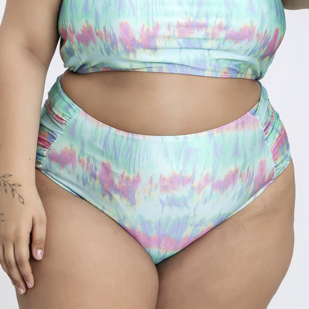 Calcinha Biquíni Tangão Plus Size Tie Dye Vibes