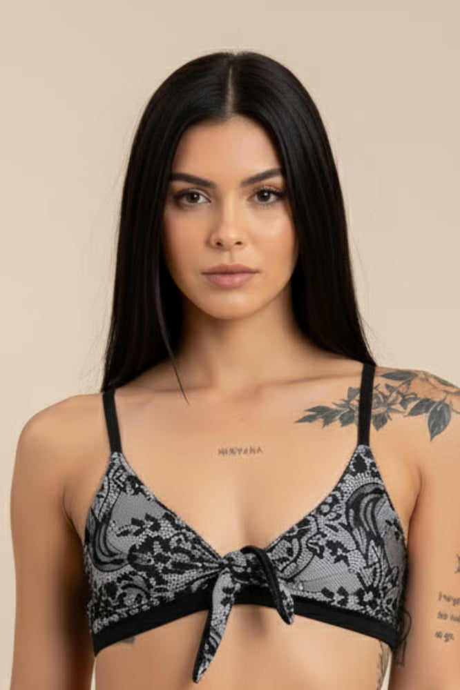 Top Biquíni Maresias Renda Preto